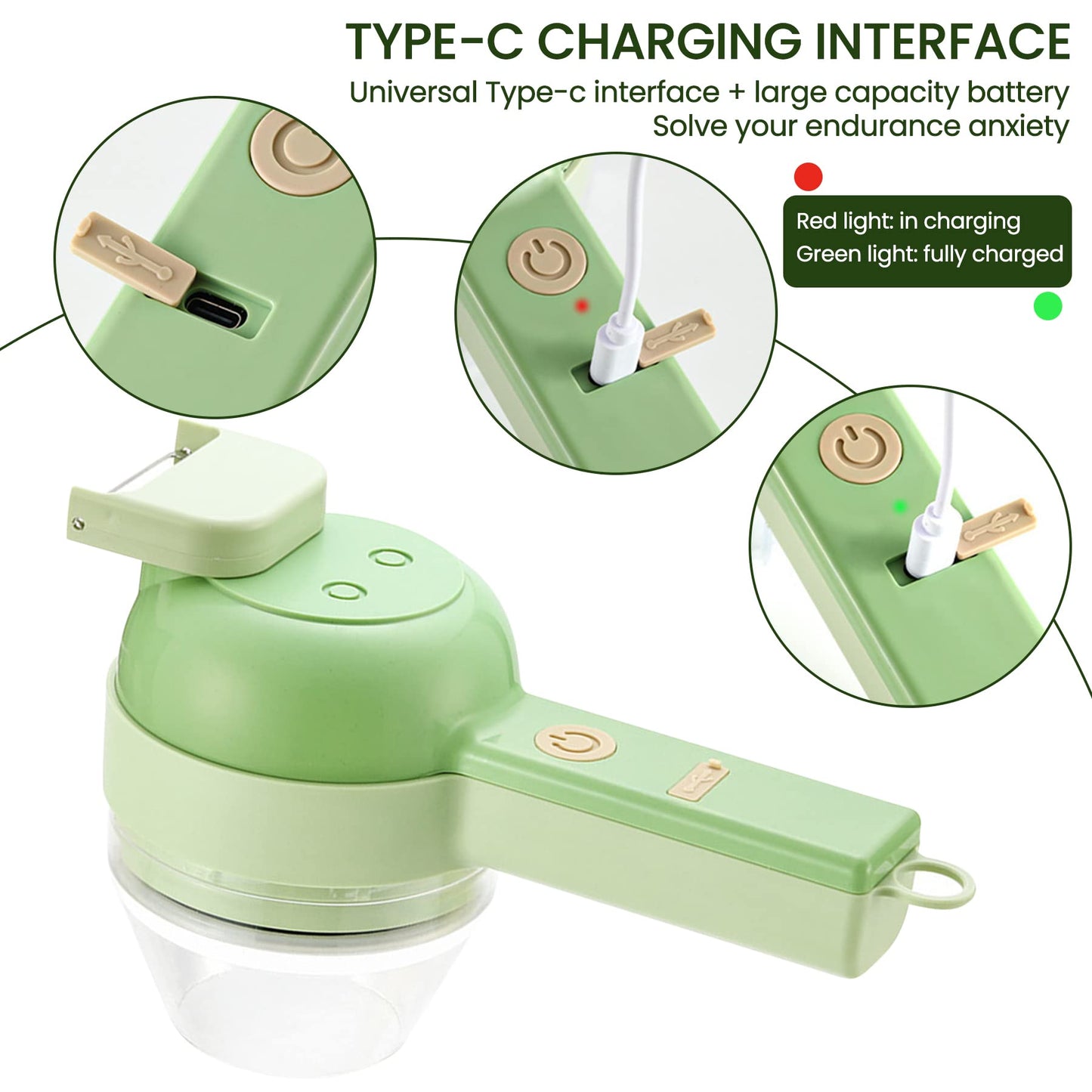 Portable 4-in-1 Food Chopper – The Ultimate Kitchen Gadget for Easy Cooking!.