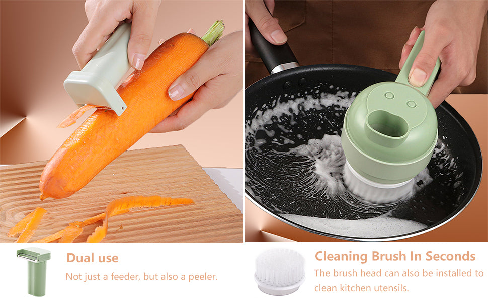 Portable 4-in-1 Food Chopper – The Ultimate Kitchen Gadget for Easy Cooking!.