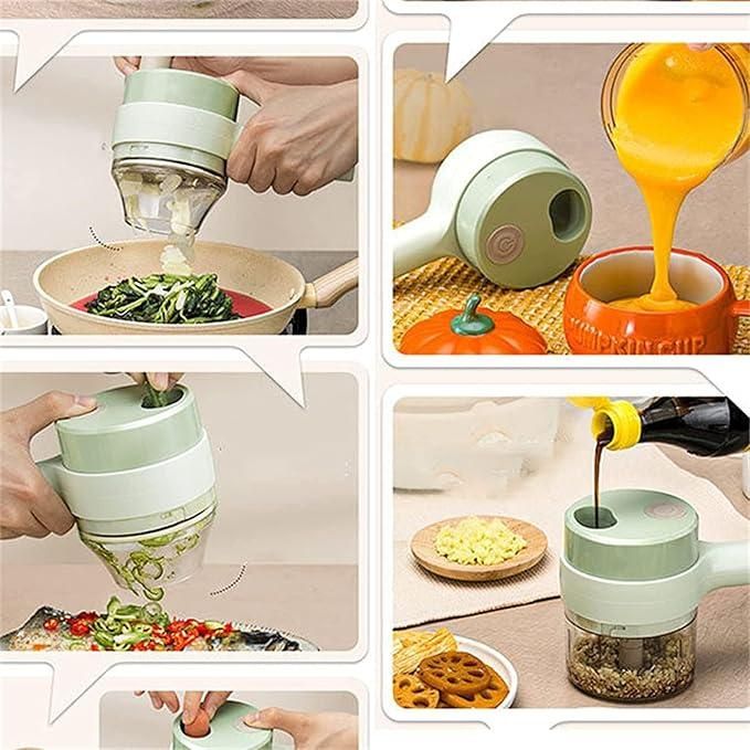 Portable 4-in-1 Food Chopper – The Ultimate Kitchen Gadget for Easy Cooking!.