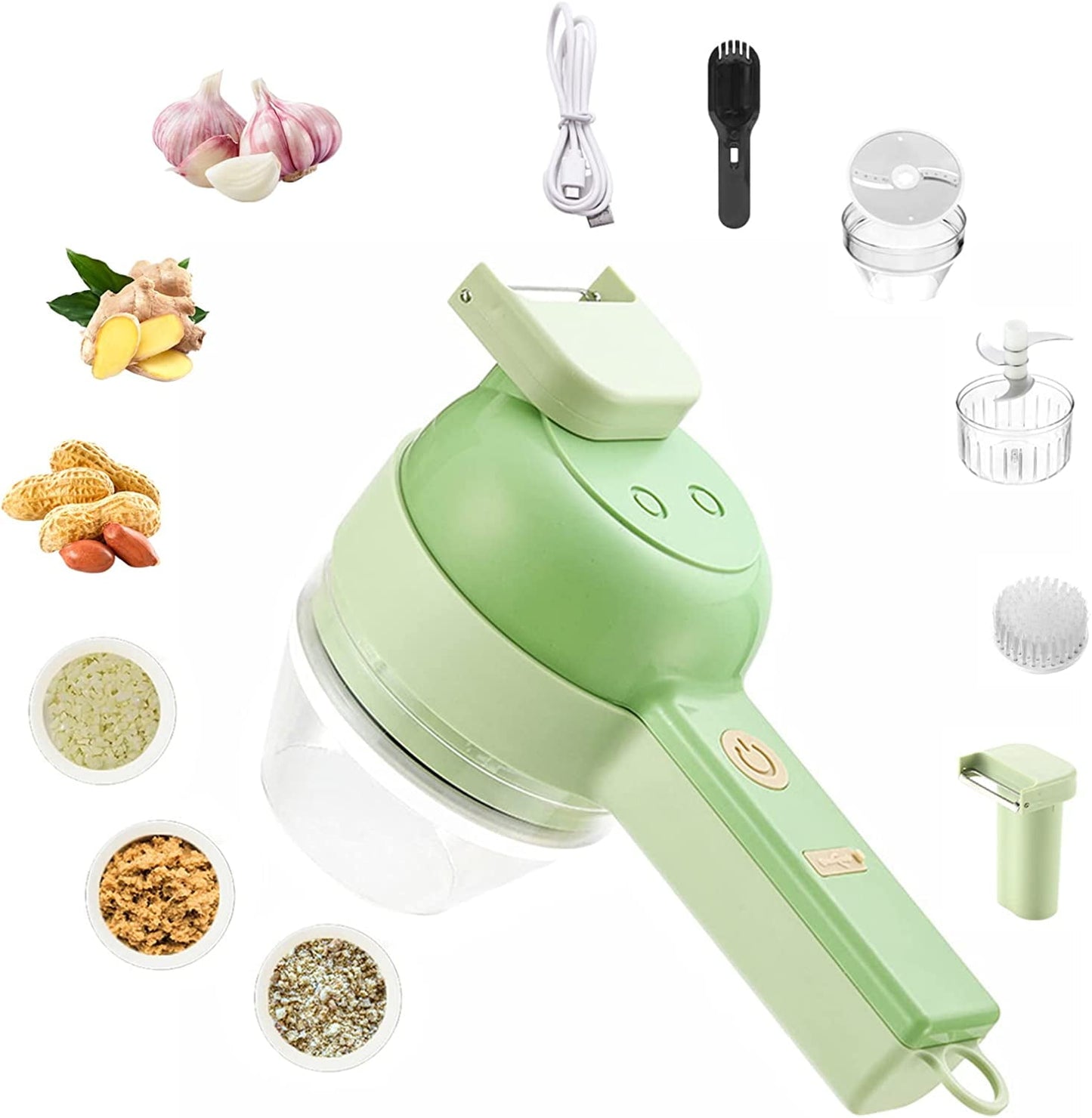 Portable 4-in-1 Food Chopper – The Ultimate Kitchen Gadget for Easy Cooking!.